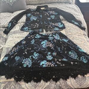 Sachin + Babi Black and Blue Floral Set